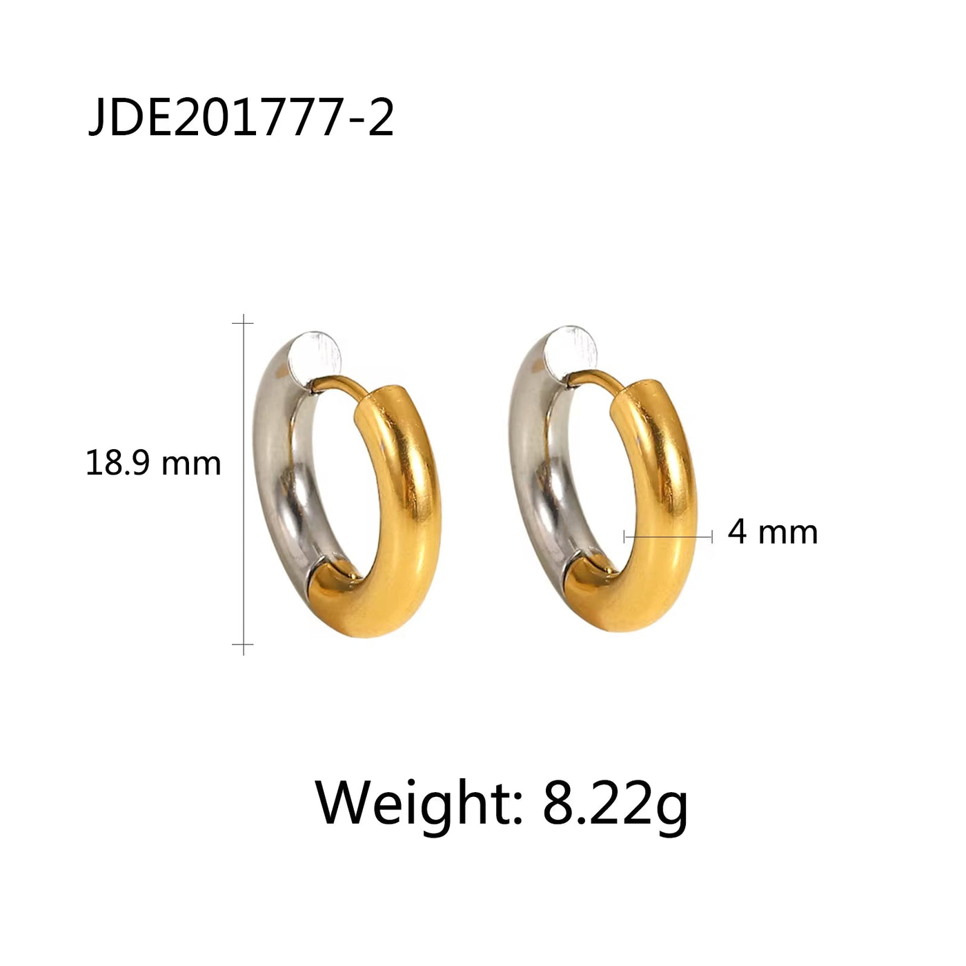 Geometric Stainless Steel Double Layer CC Shaped Hoop Earrings 18K PVD Gold Plated Twisted Heart Earring Jewelry