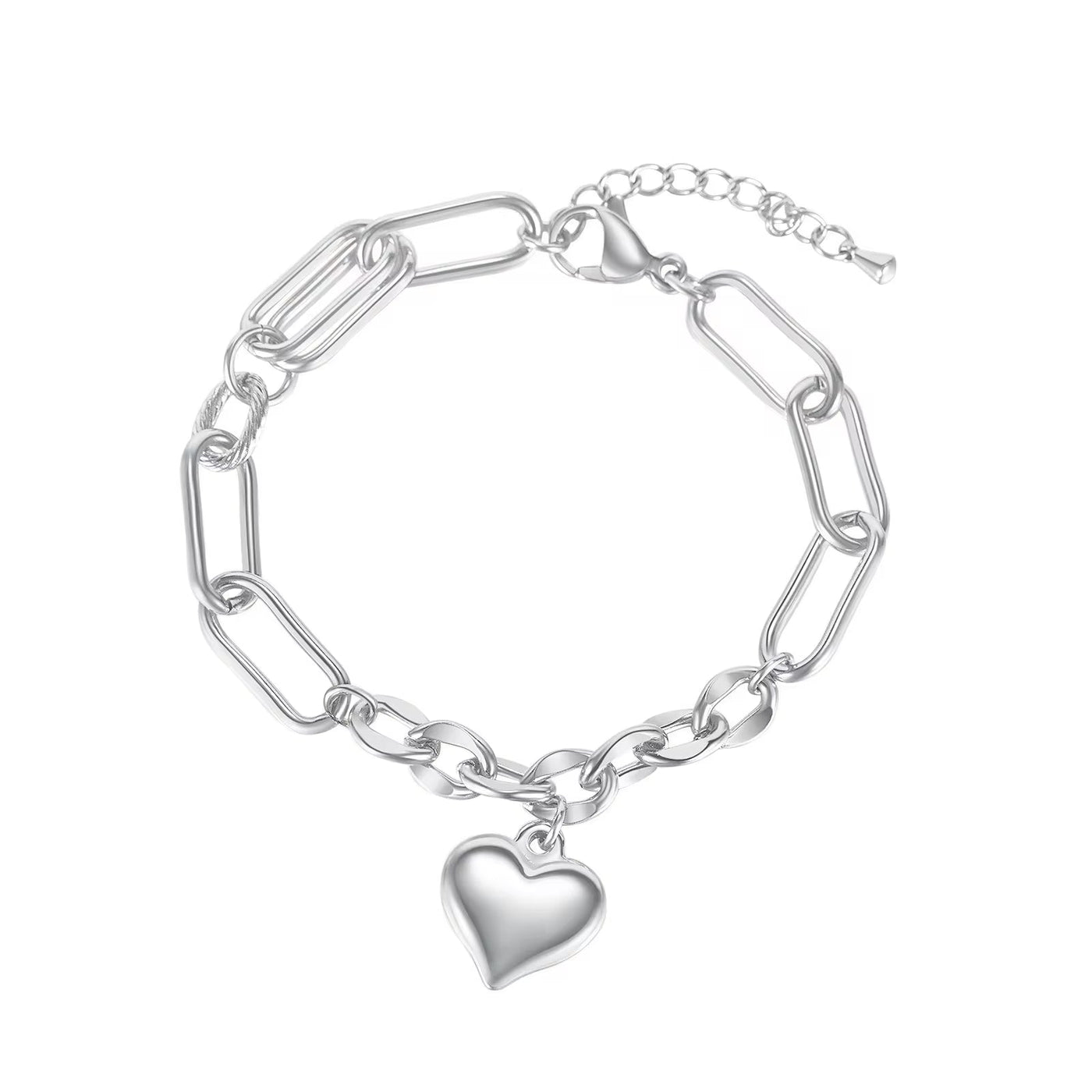 Fashion Jewelry Classic Women'S Stainless Steel Hearts Chain Hip Hop Bracelet for Men