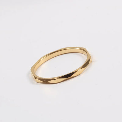 New Minimalist Fine Spire Gold Plated Tungsten Facet Rings for Women