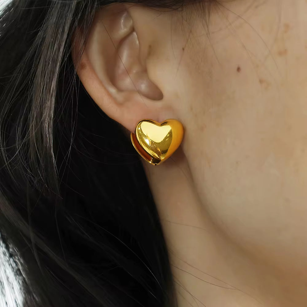 JEWELRY EH87-8 Love Ear Clips Delicate Ear Environmental Protection Colour Rhinestone Glossy Earrings for Women