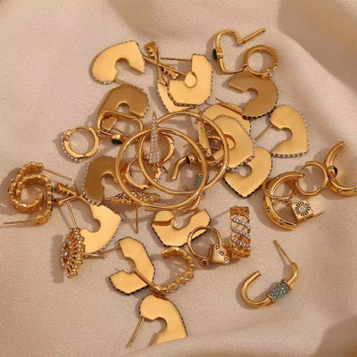 Trendy Earrings Gold Plated Jewelry Set Stainless Steel Fashion Jewelry Earrings Wholesale