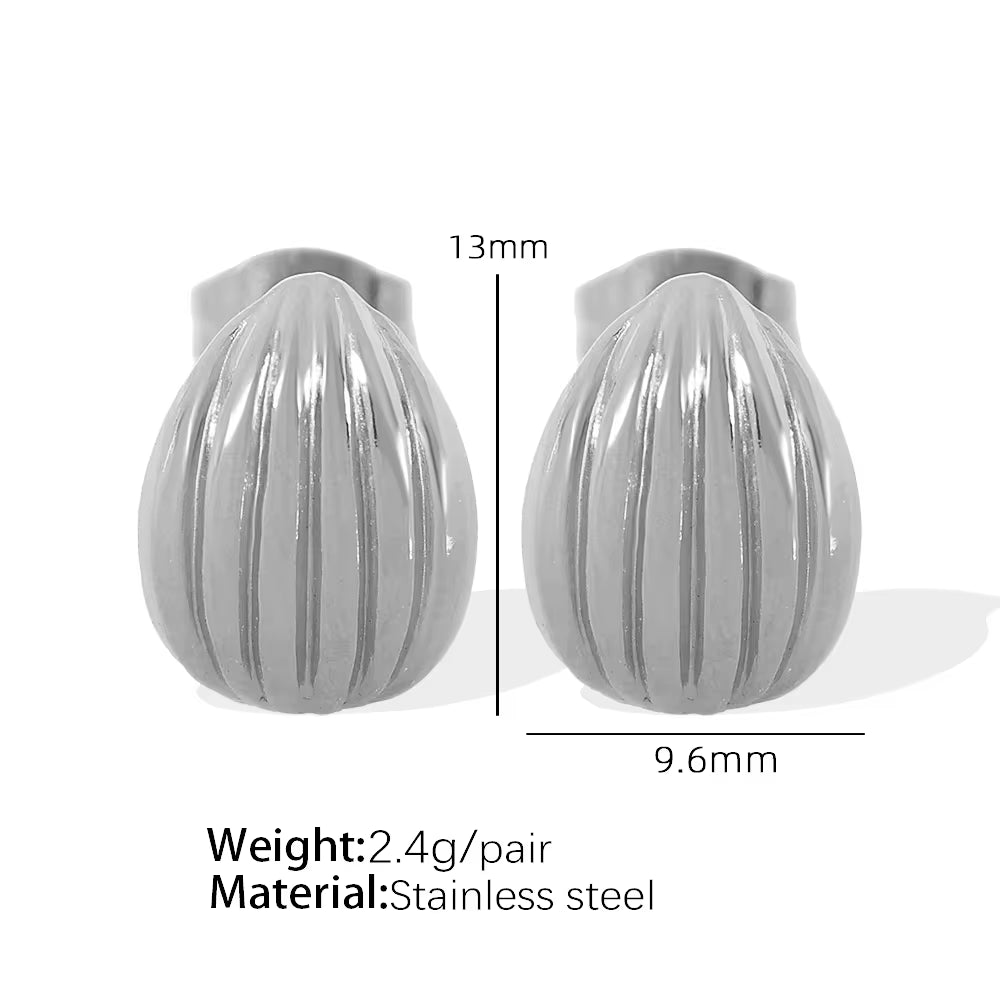 JEWELRY Fashionable Elegant Stainless Steel Metal Earrings Premium Feeling Shell Earrings for Women