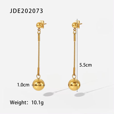 Drop Shipping Ins Ball Pendant Ring Earrings Necklace Stainless Steel Gold Plated Jewelry Accessories Set for Women