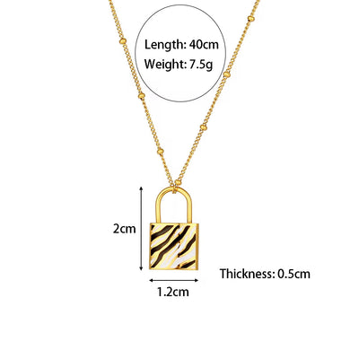 Wholesale Fashion Gold Plated Necklace Set Tarnish Free Jewelry Enamel Stainless Steel Pendant Necklace