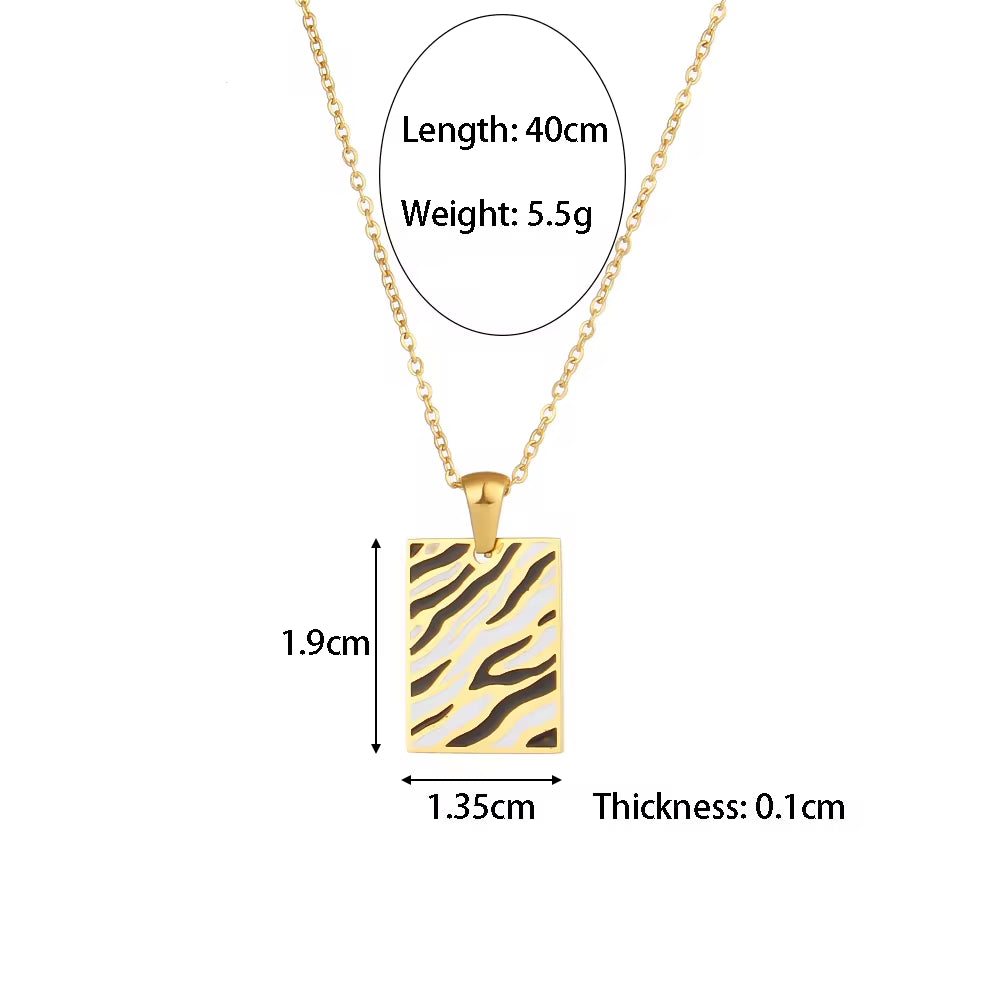 Wholesale Fashion Gold Plated Necklace Set Tarnish Free Jewelry Enamel Stainless Steel Pendant Necklace