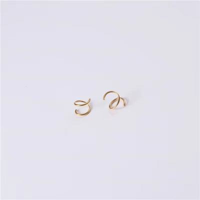 Handmade PVD 18K Gold Plated Spiral Gradient Linellae Earring Stainless Steel Wire Wrapped Jewelry