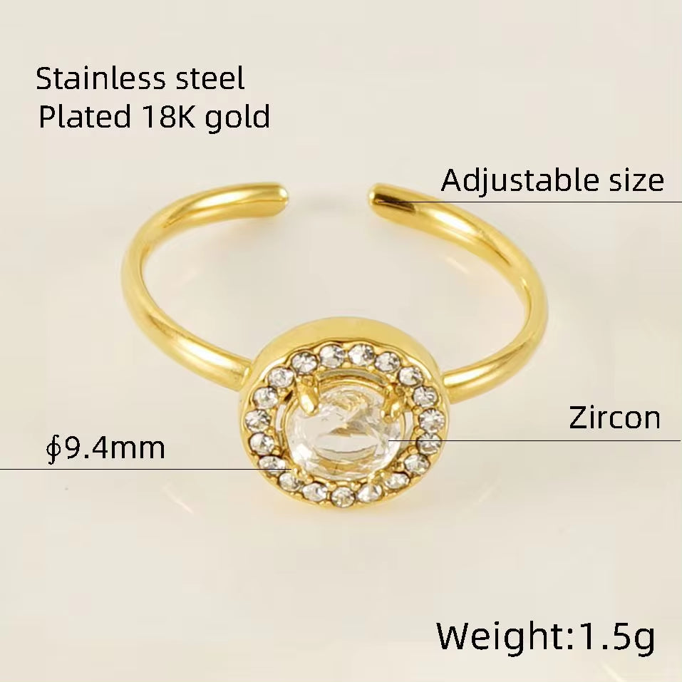 Personality Opening Adjustable 18K Stainless Steel Jewelry Hypoallergenic Ring