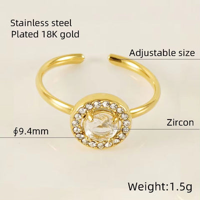 Personality Opening Adjustable 18K Stainless Steel Jewelry Hypoallergenic Ring