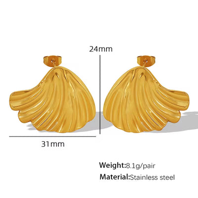 JEWELRY EH169 Fashion Simple Earrings Gold Wave Earrings Personality Exaggerated Temperament Earrings