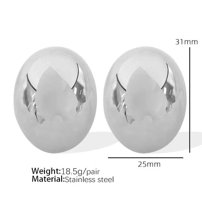 JEWELRY EH148-EH149 Fashion Texture Three-Dimensional Oval Earrings Simple Versatile Earrings for Women