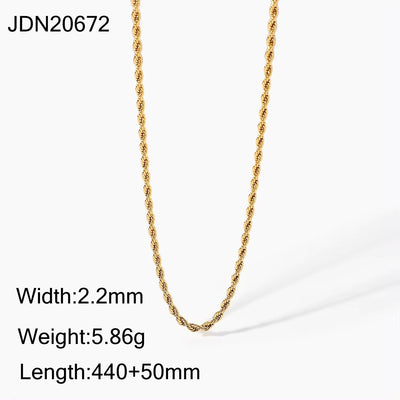 Simple Stainless Steel Basic Chain Necklace Stainless Steel Punk Snake Chain Cuban Chain Necklace