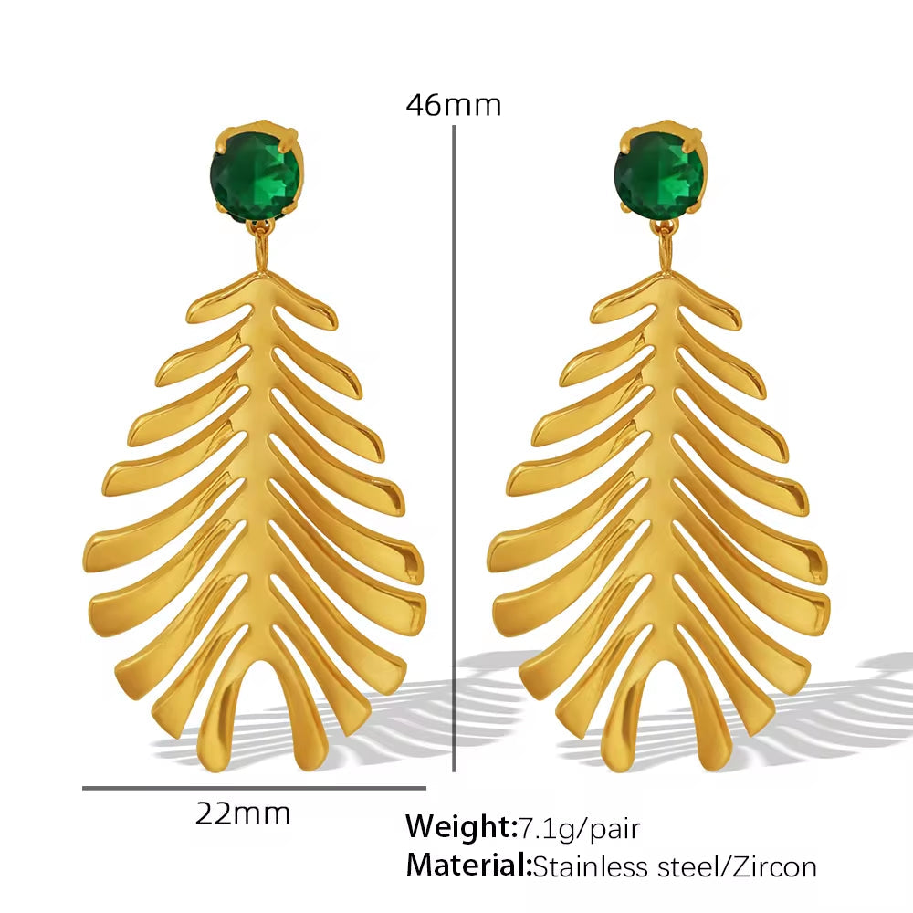 JEWELRY EH210 Premium Sense of Inlaid Zirconia Earrings 2024 New Exquisite Earrings Feathery Korean Version