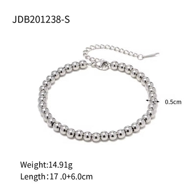 Waterproof Jewelry Heart Charm Stone Choker Gift Luxury round Ball Bead Chain Bracelet Necklace for Women