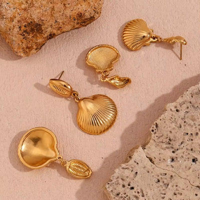 Shell Drop Earrings Gold Plated Stainless Steel Jewelry Tarnish Free Jewelry Christmas Gifts for Women