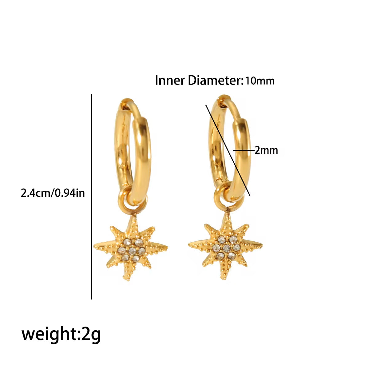 Shiny 18K Gold Hoop Cz Huggie Plated Woman Iced Out Trendy Stainless Steel Jewellery Wholesale Earring for Women