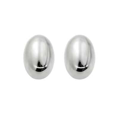 Hot Sales Hollow Oval Stainless Steel Stud Earrings Elegant Women'S Polished Gold Silver Color Ear Jewelry Low MOQ