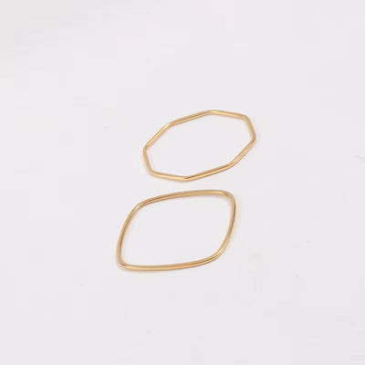 316L Stainless Steel Ins Minimalist Rings Simple PVD Gold Plated Retangular Square Oval Ring