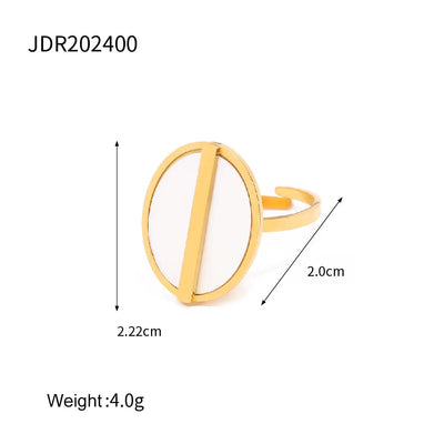 Ins Hot 18K Gold Plated Geometric Rings Set Jewelry Fashion Retro Style Oval Cross Shaped Ring for Women