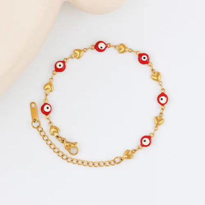 Charms New Beads Bracelets for Women Men Lucky Turkey Heart Eyes Link Chain Bracelet Friendship Jewelry