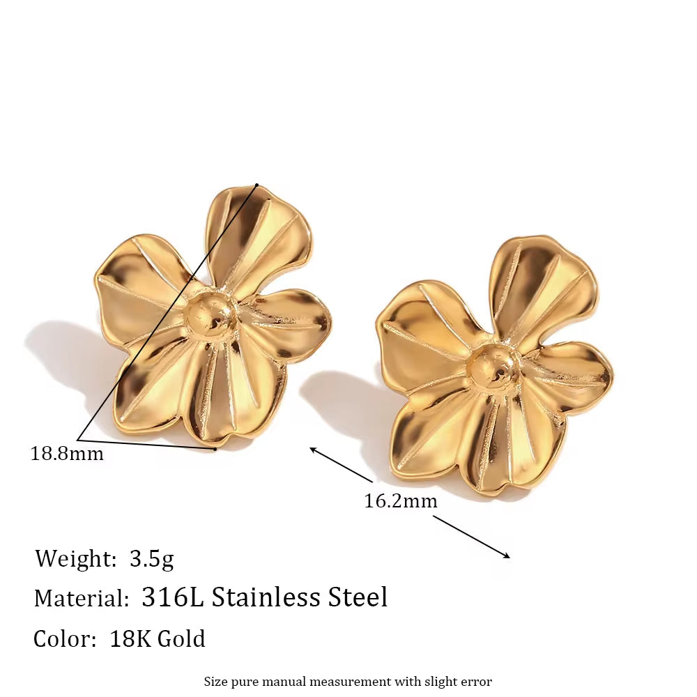 Engraved Flower Earrings