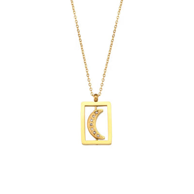 Wholesale Fashion Gold Plated Necklace Set Tarnish Free Jewelry Enamel Stainless Steel Pendant Necklace