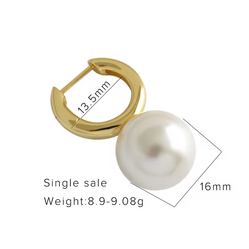 Baroque Small Silver 925 Sterling Mother Freshwater Drop Hoop Jewelry Plated Women Pearl Earring