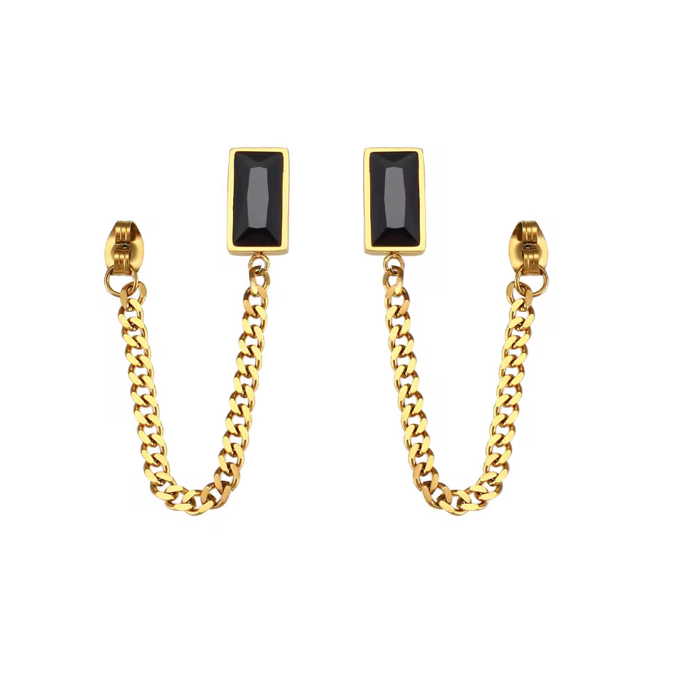 Luxury Zircon Earrings Set Gold Plated Party Jewelry Waterproof Stainless Steel Earrings Wholesale Bulk