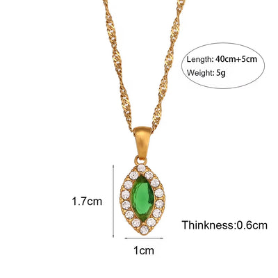 2024 Jewelry Trends Shining Zircon Pendant Necklace Colorful Christmas Jewelry Gift for Women