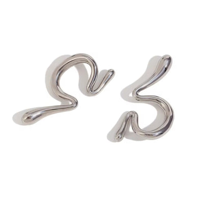 New Design Melting Style Clip on Earrings 18K Gold Plated Ear Cuff Earrings Stainless Steel Jewelry