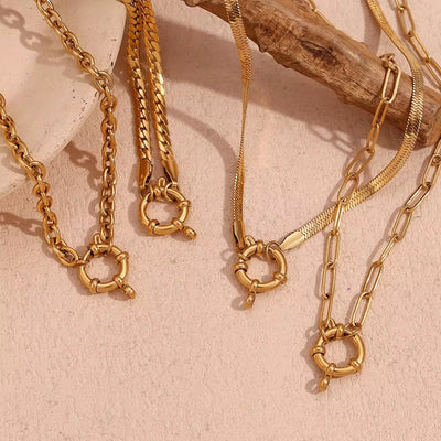 Fashion Jewelry Necklaces Gold Plated Chain Necklace for Man Women Stainless Steel Choker