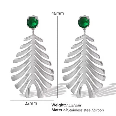 JEWELRY EH210 Premium Sense of Inlaid Zirconia Earrings 2024 New Exquisite Earrings Feathery Korean Version