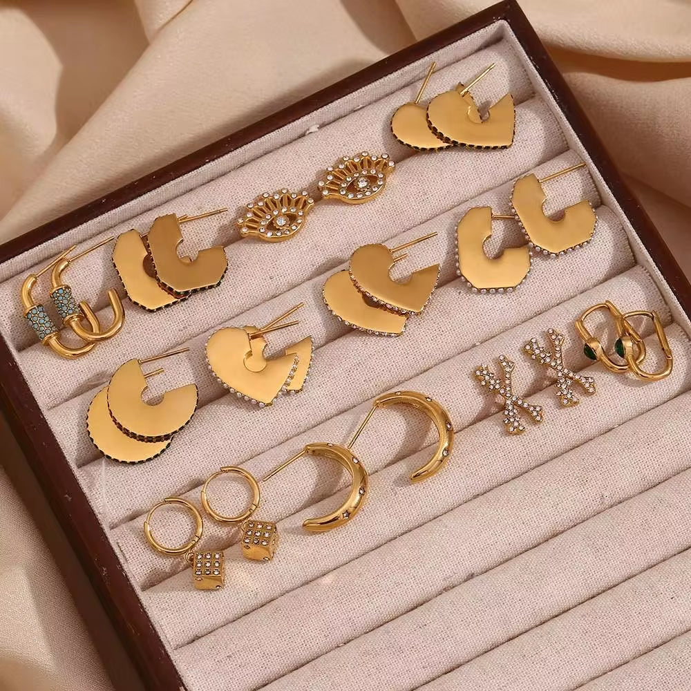 Trendy Earrings Gold Plated Jewelry Set Stainless Steel Fashion Jewelry Earrings Wholesale