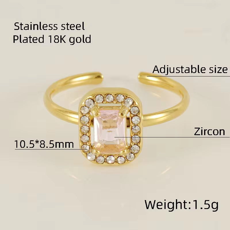 Personality Opening Adjustable 18K Stainless Steel Jewelry Hypoallergenic Ring