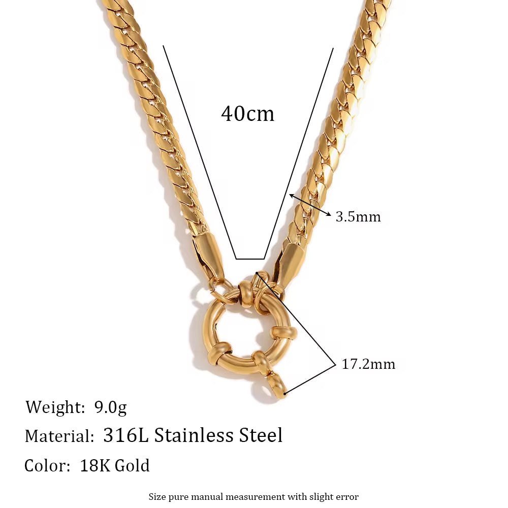 Fashion Jewelry Necklaces Gold Plated Chain Necklace for Man Women Stainless Steel Choker