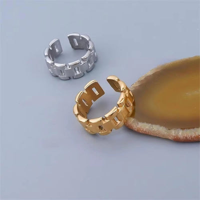 Tongling Stainless Steel High Texture Watch Chain Ring 18K Gold Ladies Index Finger Rings Titanium Jewelry