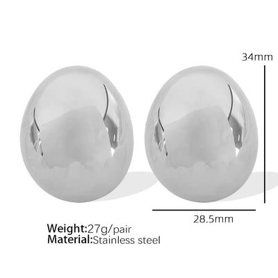 JEWELRY EH148-EH149 Fashion Texture Three-Dimensional Oval Earrings Simple Versatile Earrings for Women