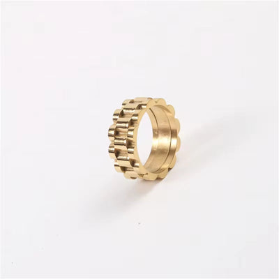 Stainless Steel 18K Gold Plated Watch Band Rings Waterproof Watch Belt Finger Rings