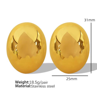 JEWELRY EH148-EH149 Fashion Texture Three-Dimensional Oval Earrings Simple Versatile Earrings for Women