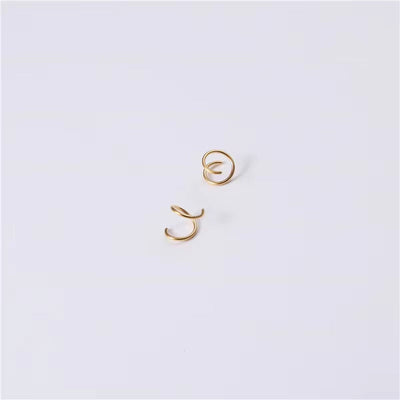 Handmade PVD 18K Gold Plated Spiral Gradient Linellae Earring Stainless Steel Wire Wrapped Jewelry