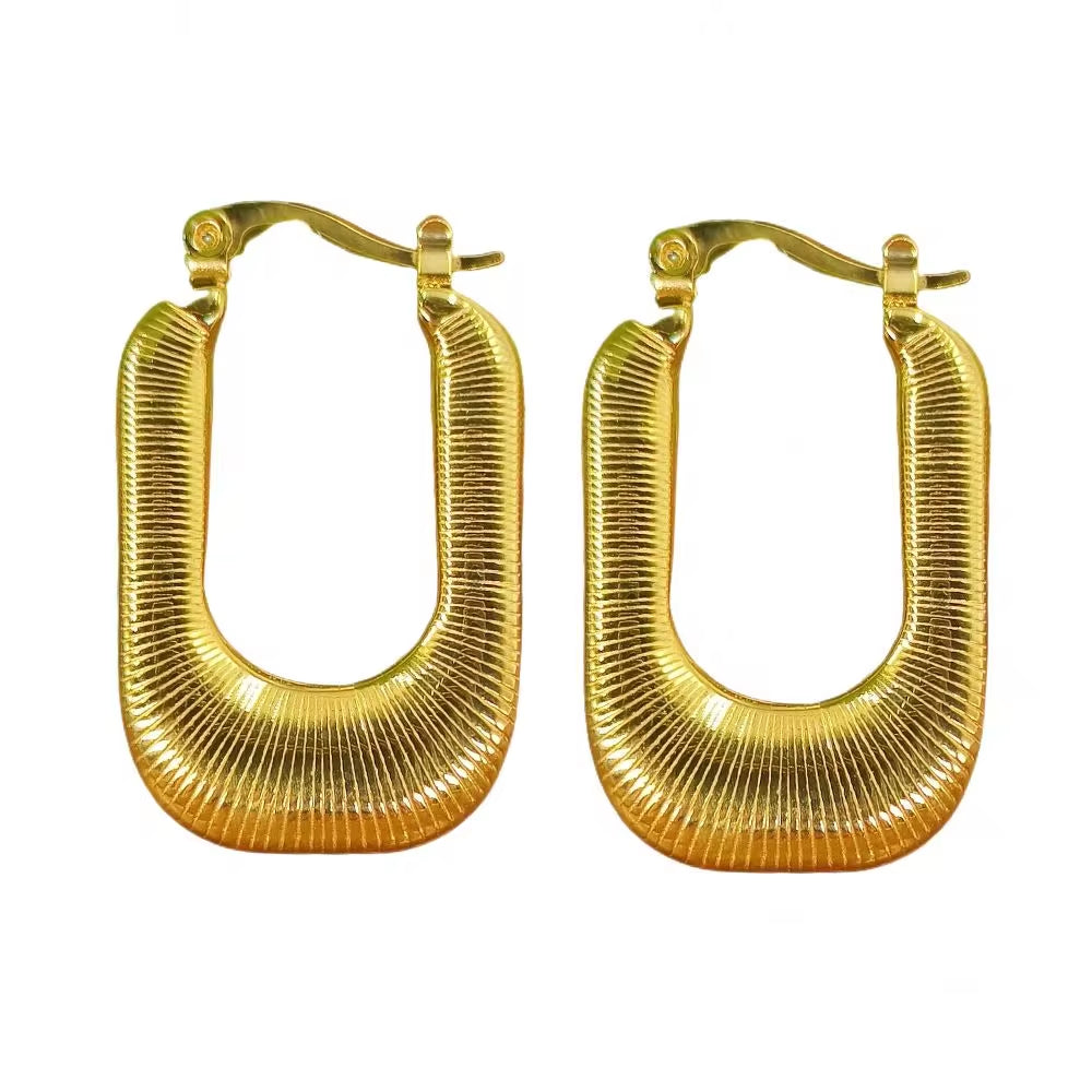 Square Chunky Hoop Earrings 2024