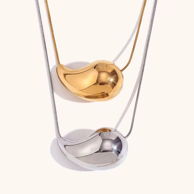 Drop Pendant Gold 18K Stainless Steel Chain Necklace Women Jewelry