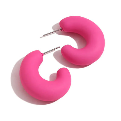 Enamel Hoop Earrings