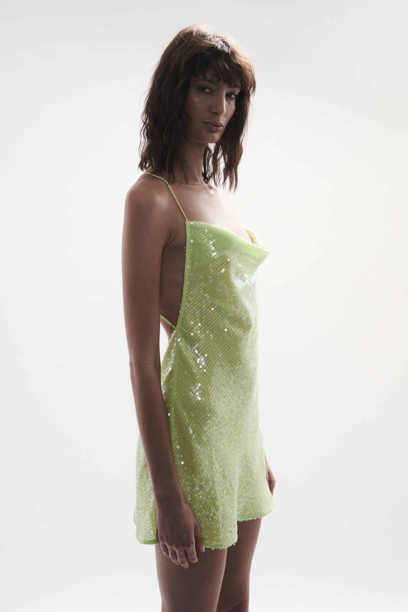 IBIZA Chartreuse - Sequin Mini Dress