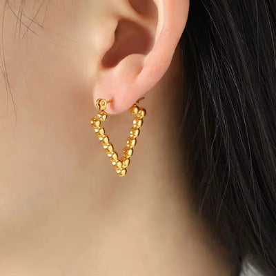 JEWELRY EH170-1 High Fashion Fashion Street Fashion Inverted Triangles Geometric Earrings round Patchwork