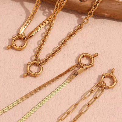 Fashion Jewelry Necklaces Gold Plated Chain Necklace for Man Women Stainless Steel Choker