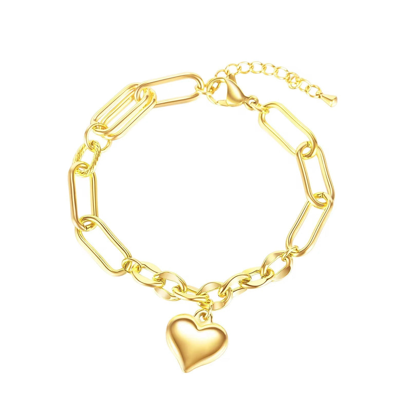 Fashion Jewelry Classic Women'S Stainless Steel Hearts Chain Hip Hop Bracelet for Men