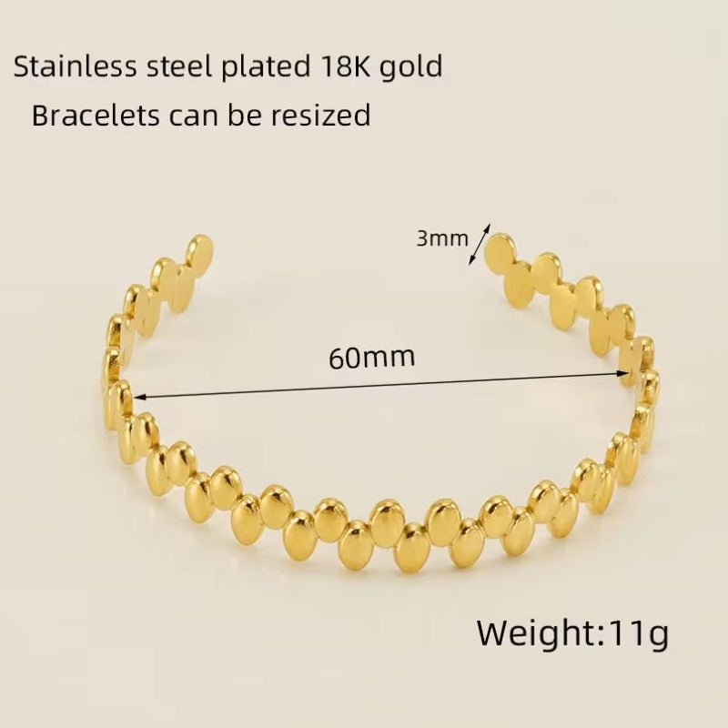 Custom Waterproof Jewelry Stainless Steel Cuban Chain 18K Gold Plated Bracelet for Women Ladies Bracelet Sets