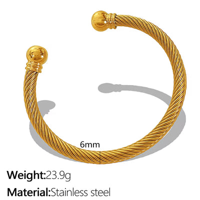 JEWELRY SZ55 Custom Stretch Threaded Stainless Steel Wire Bracelet Wholesale for Men Bangles