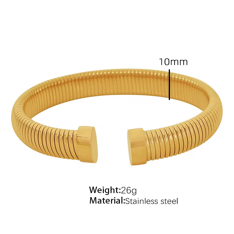 JEWELRY SZ43-4 Hot Selling Stacking Fashion Opening Adjustable Bracelet Stretchy Snake Bone Chain Bangle