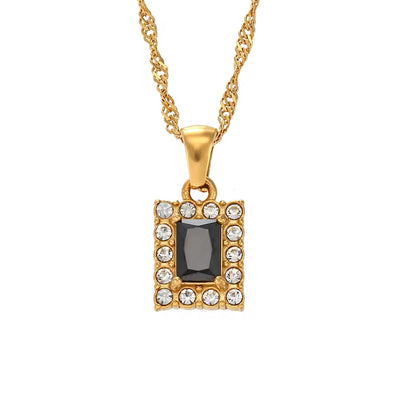 2024 Jewelry Trends Shining Zircon Pendant Necklace Colorful Christmas Jewelry Gift for Women